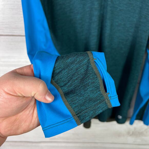 Gap Fit Men's Brushed Tech Jersey Savvy Teal Pullover Top Size XL - Picture 4 of 11